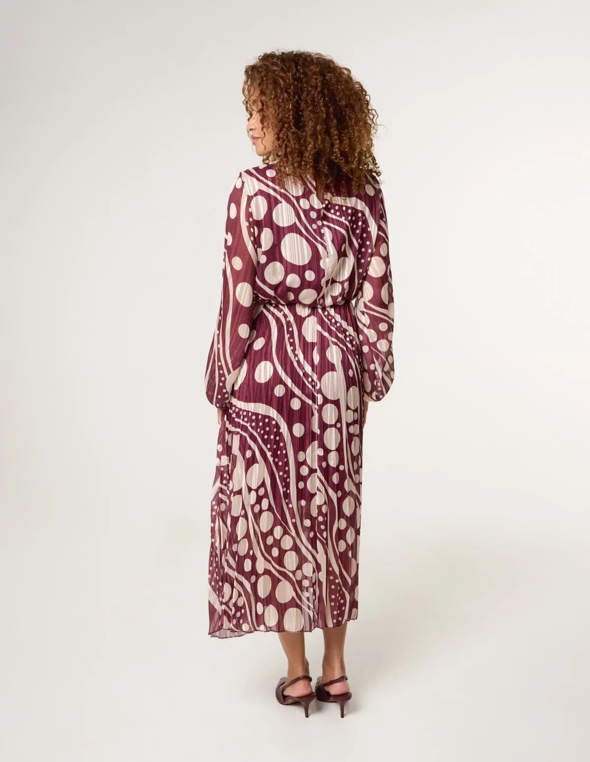 Blue Vanilla Abstract Polka Dot Dress And Metallic Striped Dress - 4