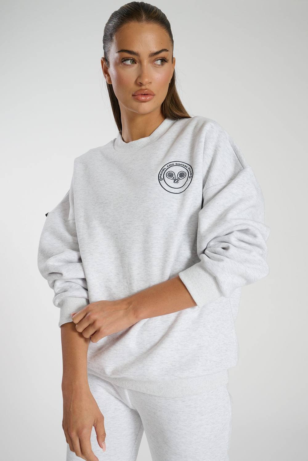 South Beach South Beach Women's Grey Crew Neck Sweater - 3