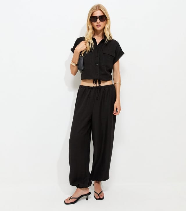 New Look Women's Black Utility Pocket Short Sleeve Shirt New Look - 3