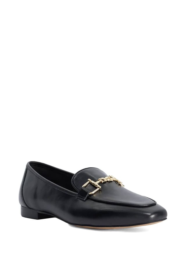 Dune London Dune London Women's Wide Fit 'Grained' Leather Loafers in Black - 2