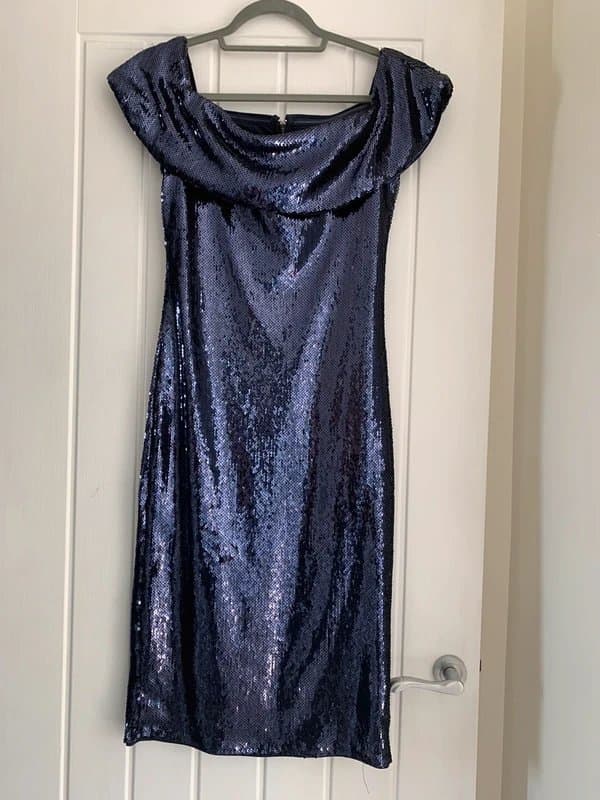 ASOS ASOS Bardot neckline fully sequinned midi dress