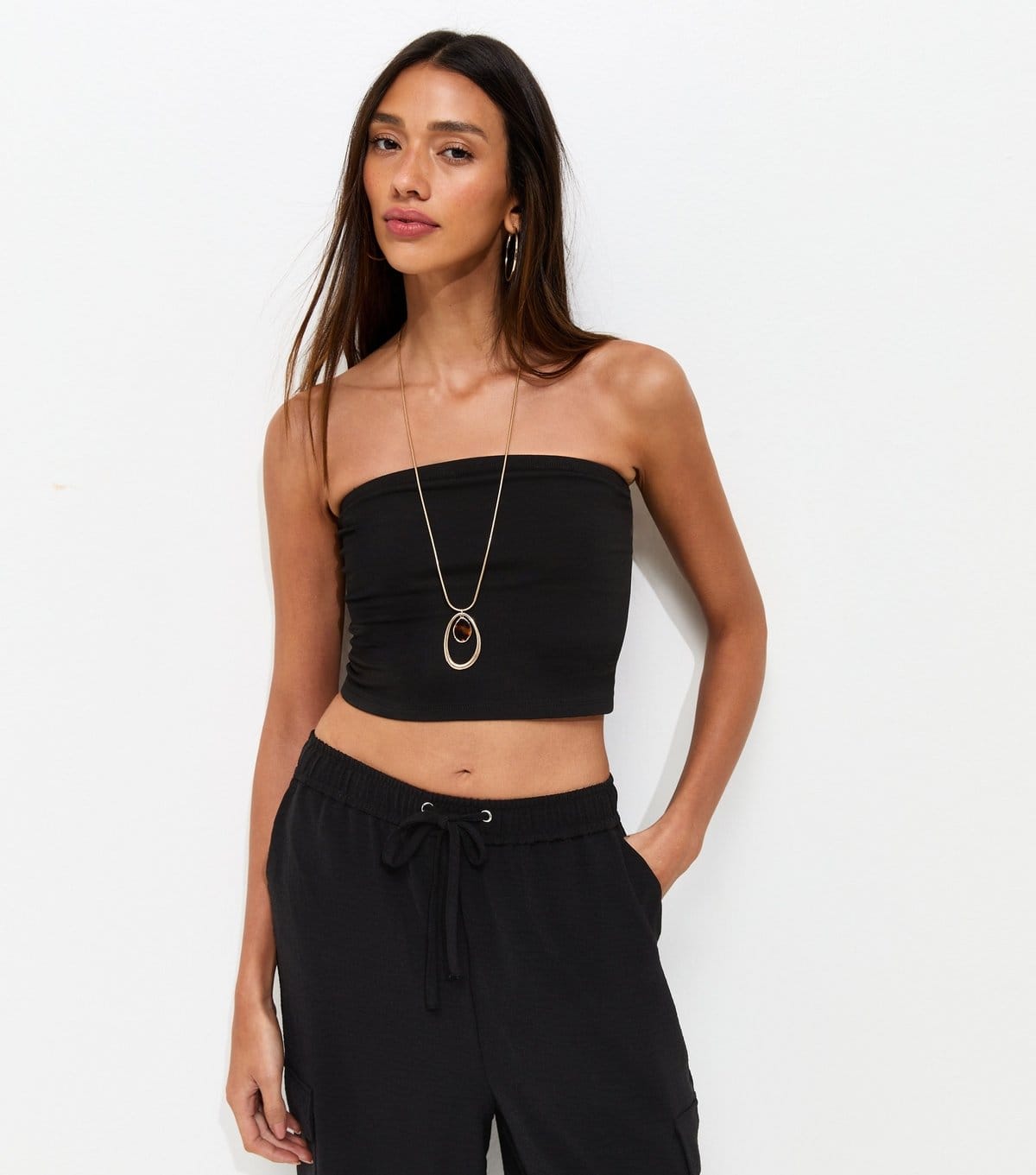 New Look Women's Black Jersey Bandeau Top New Look - 4