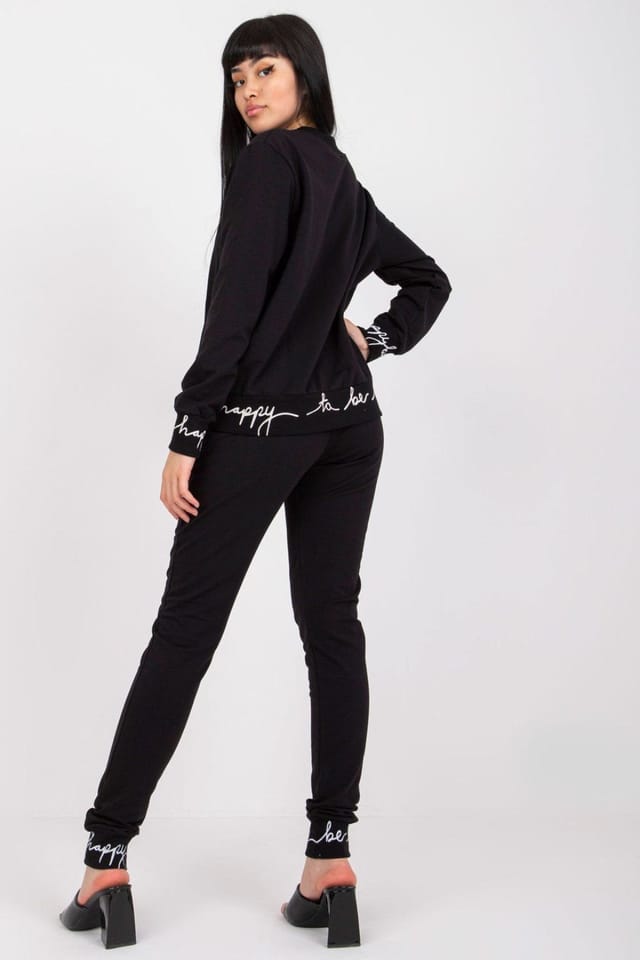 Love Lace Love Lace Women's Long Sleeve Blouse & Drawstring Pants Set in Black - 3
