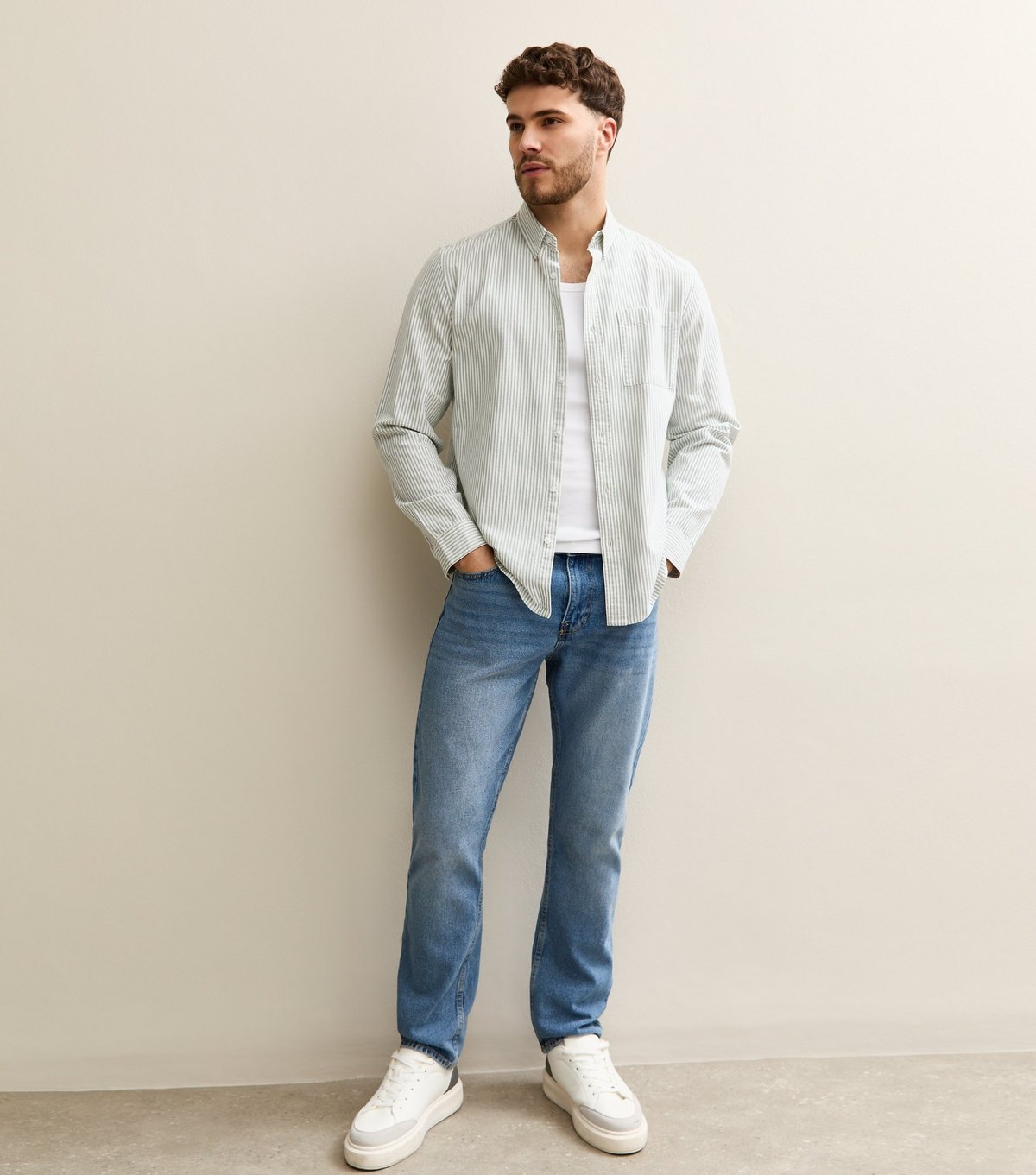 New Look Men's Pack of 2 White Muscle Fit Ribbed Vest Tops New Look - 3