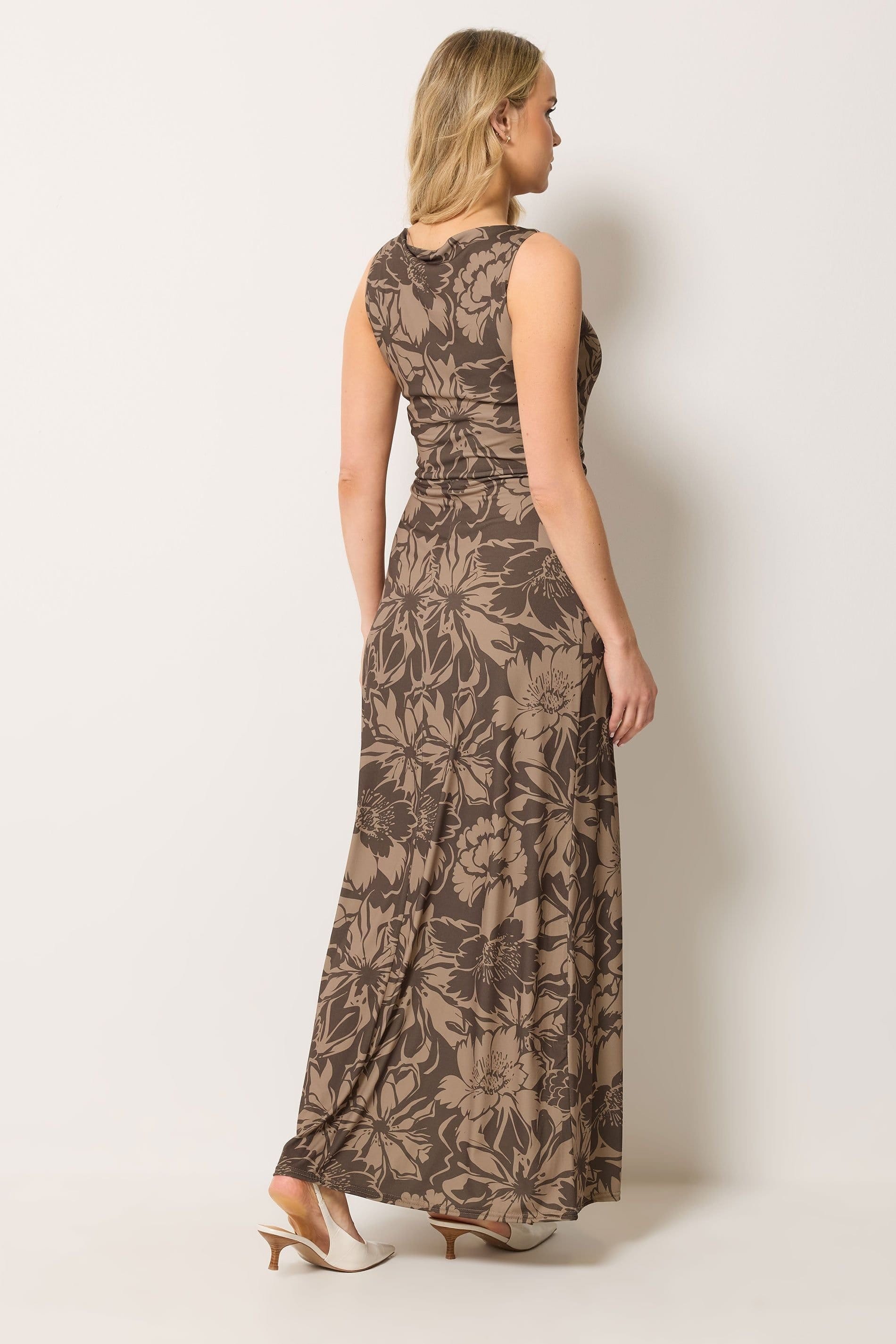 Long Tall Sally Long Tall Sally Women's Tall Floral Detail Maxi Dress in Brown - 4