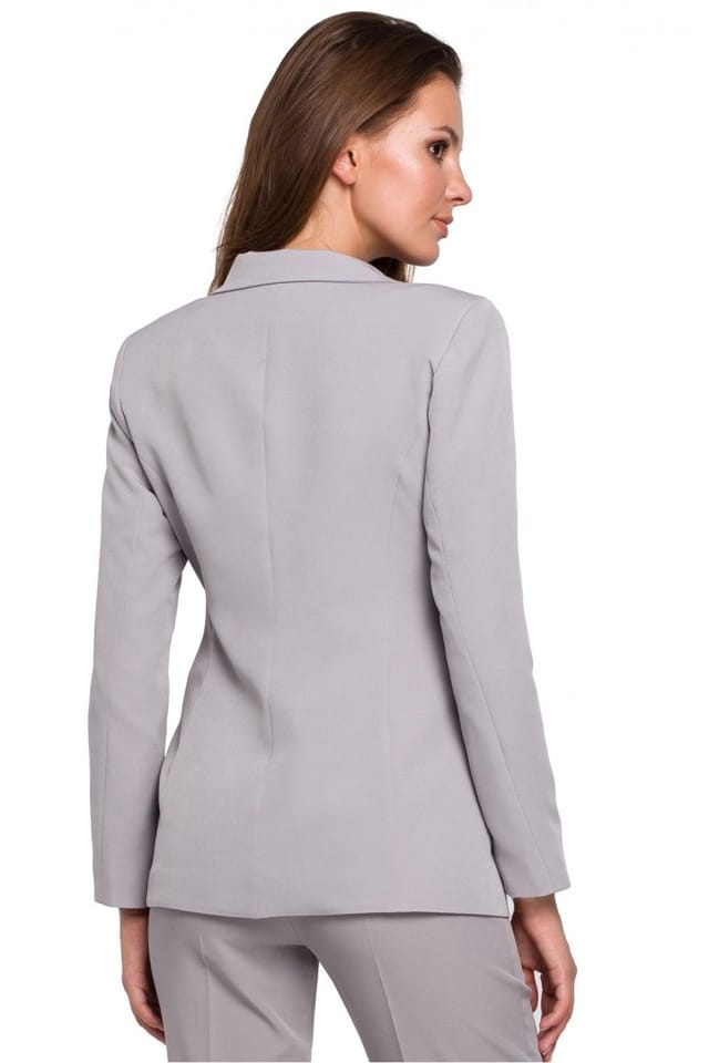 Love Lace Love Lace Women's One Button Slim Fit Lined Jacket in Grey - 3