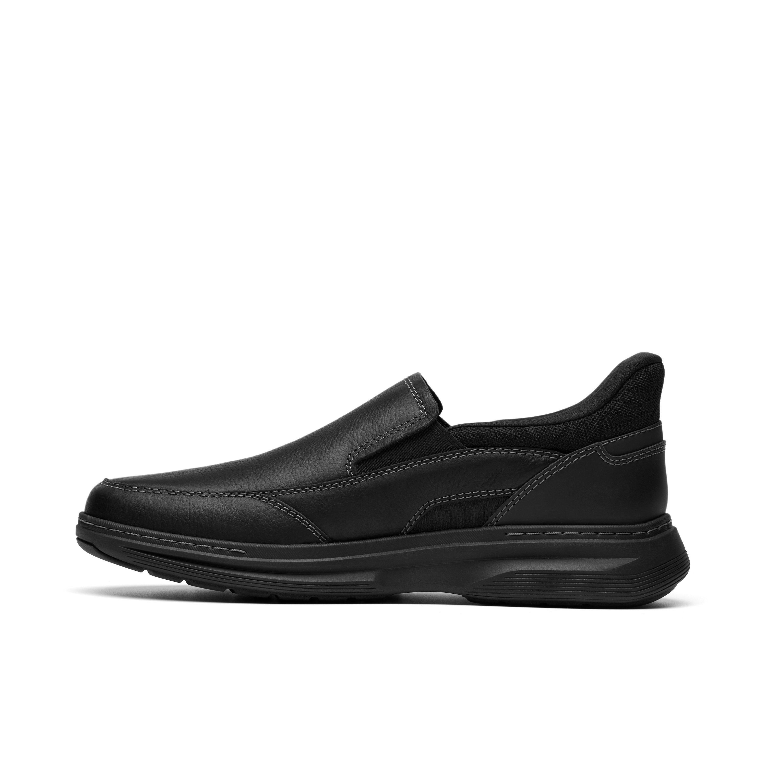 Clarks Clarks Men's Craftwell Step Black Tumbled Slip Ons - 2