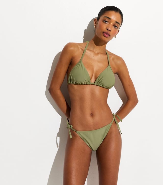 New Look Women's Green Side Tie Bikini Bottoms New Look - 3