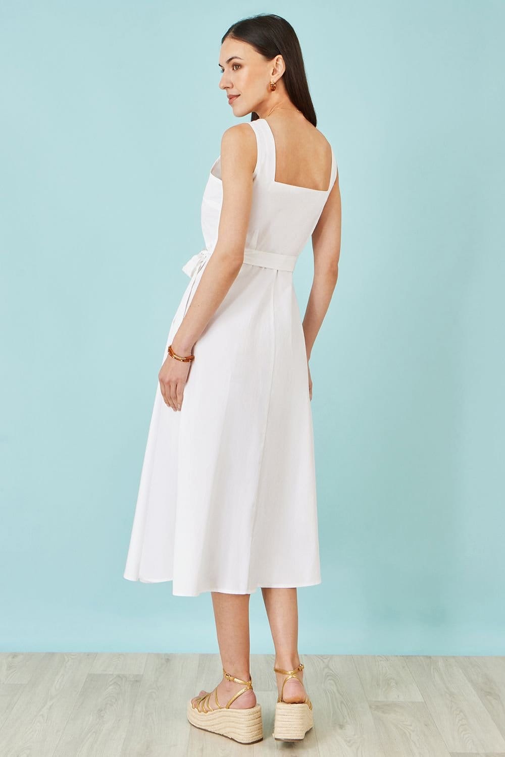 Yumi Yumi Women's Cotton Midi Dress With Embroidery in White - 4