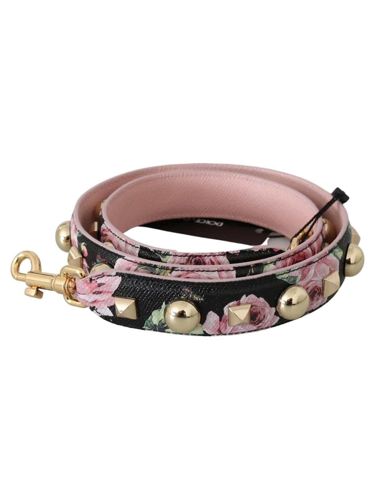 Dolce & Gabbana Dolce & Gabbana Pink Floral Leather Shoulder Strap