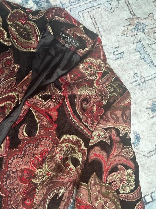 Harve Benard Harvé Benard Collection Tapestry Paisley Cropped Jacket Blazer UK 8 Boho Vintage