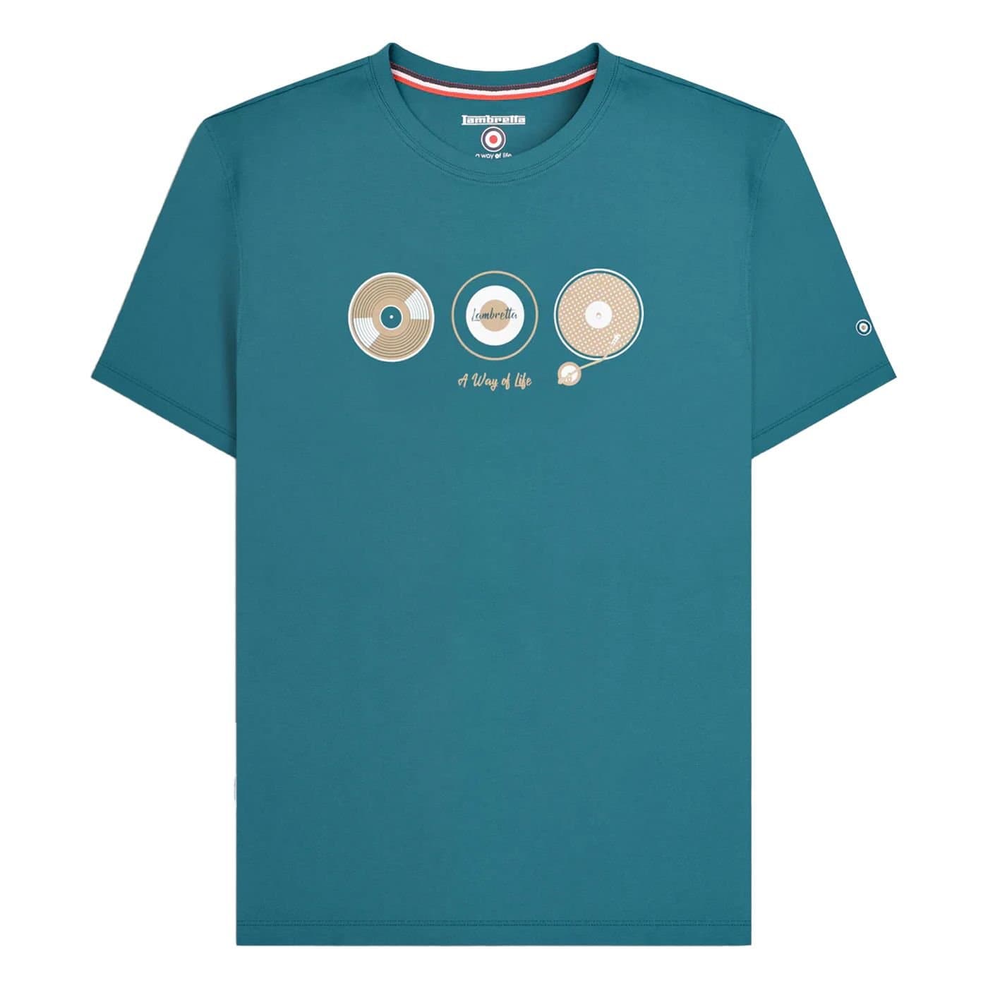 Lambretta Lambretta Men's A Way Of Life Vinyl Rrd T-Shirt in Mid Blue