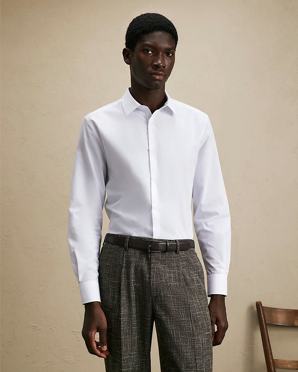 River Island Mens River Island White Slim Fit Long Sleeve Shirt