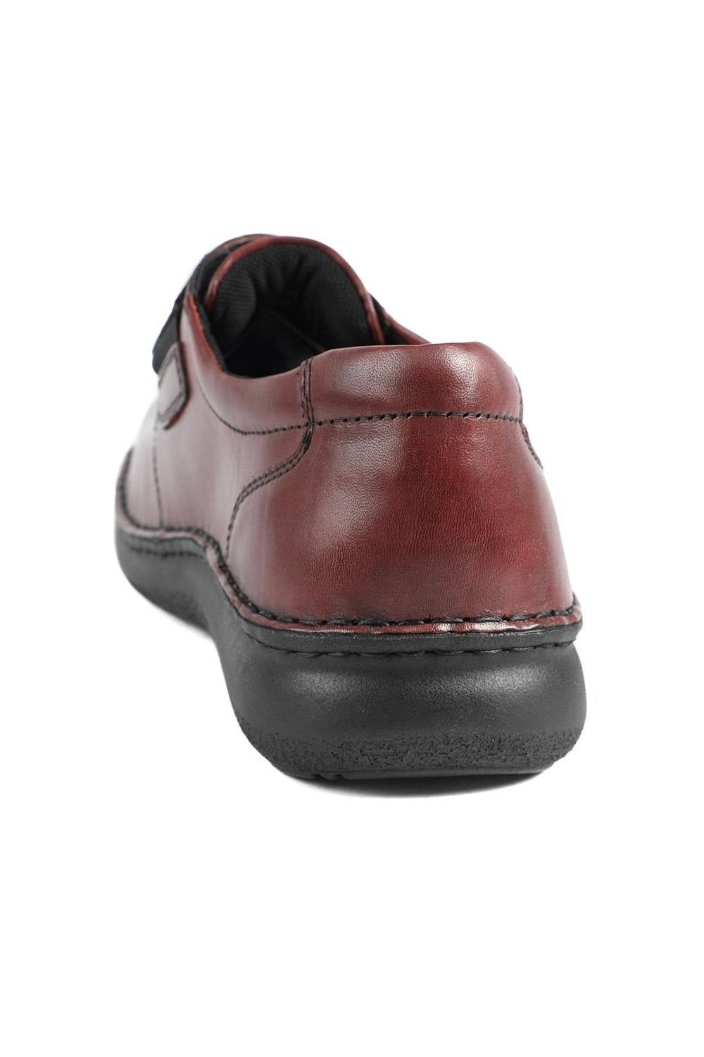 Pavers Pavers Men's Wide Fit Leather Smart Adjustable Fit Shoes in Burgundy - 3