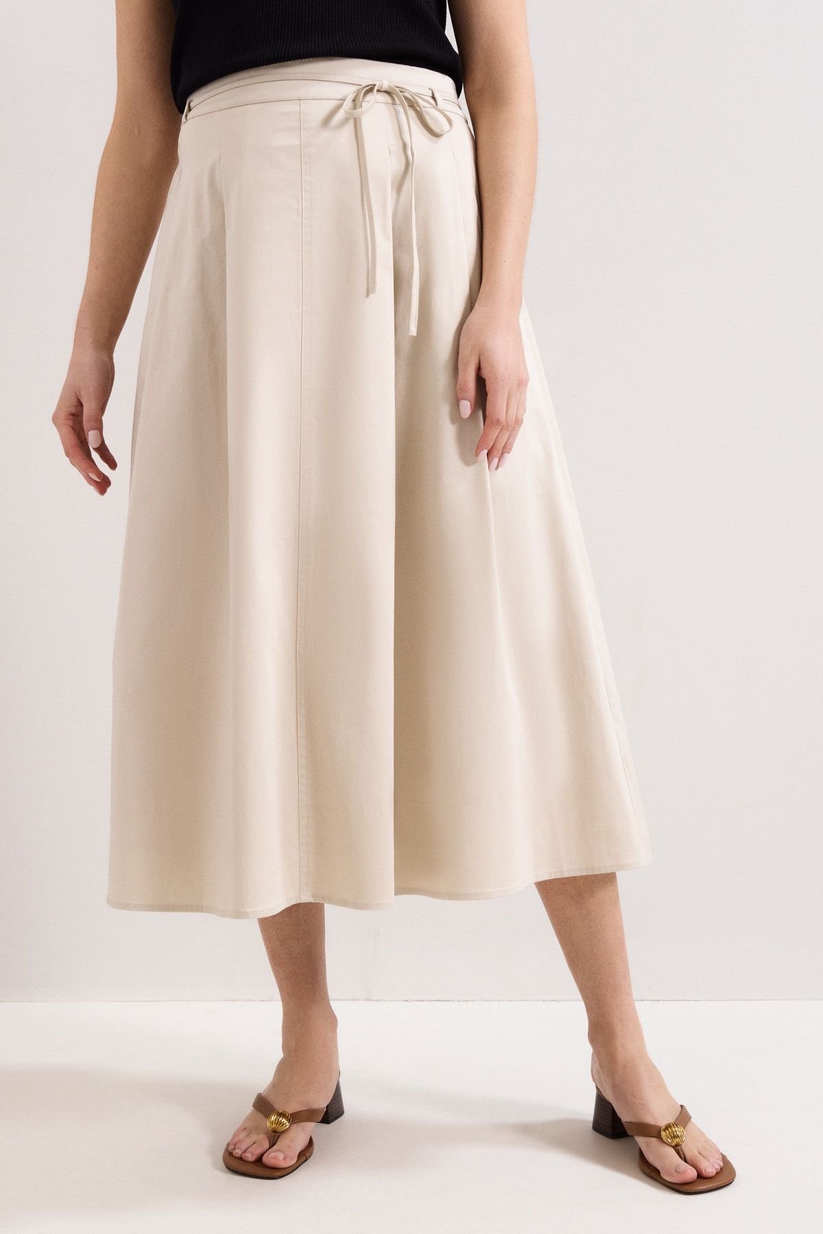 Phase Eight Phase Eight Women's Erin Cotton Skirt in Light Beige - 1