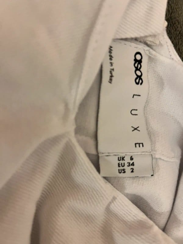 ASOS Luxe White Ruffle Denim Mini Dress