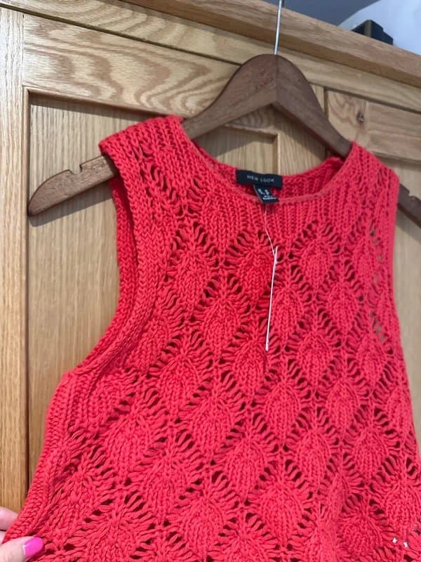 New Look New Look Red Crochet top
