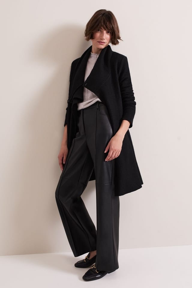 Phase Eight Phase Eight Women's Bellona Knit Coat in Black - 2