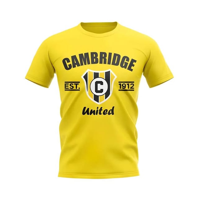 Cambridge Cambridge Men's Personalised Established Football T-Shirt in Yellow - 2
