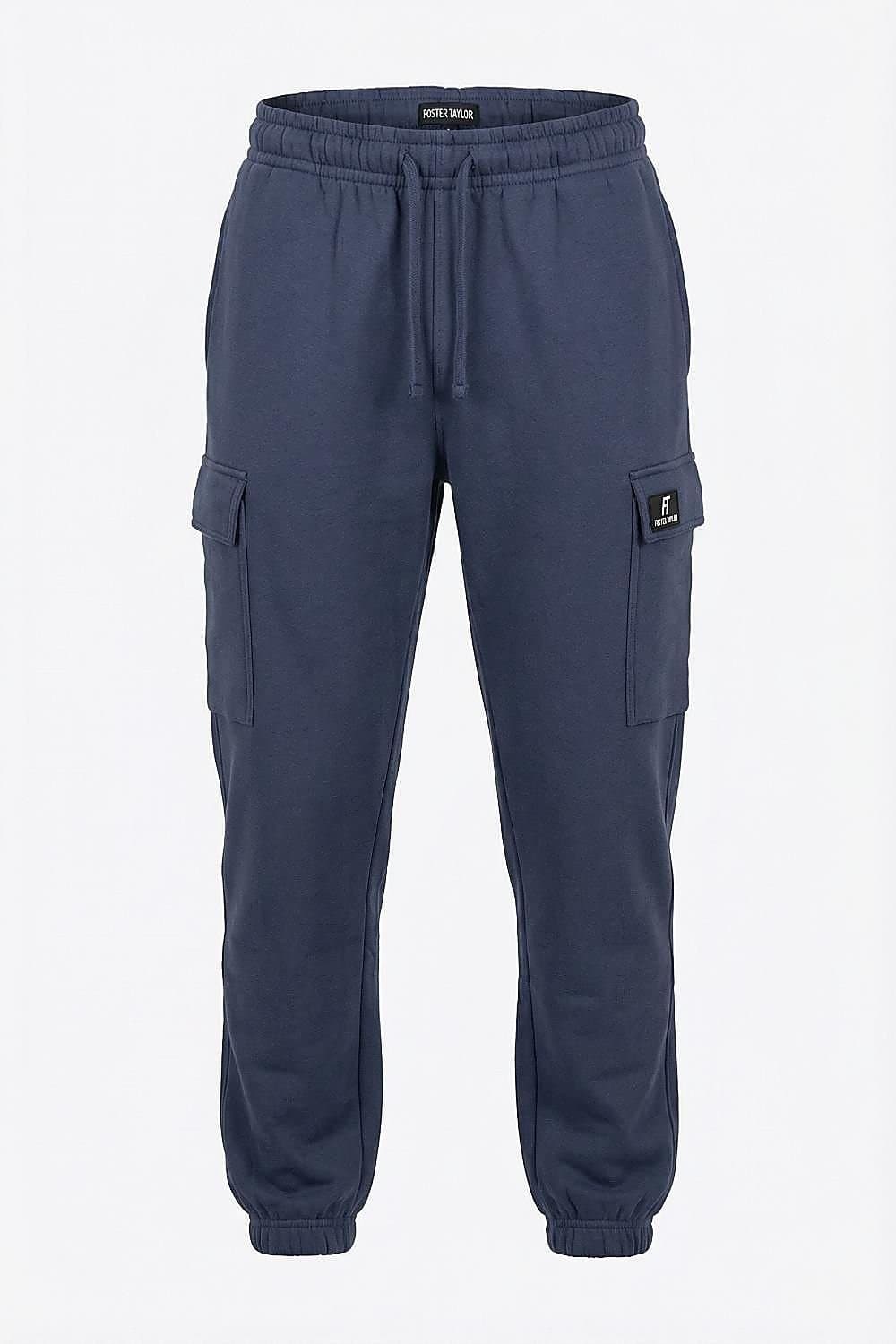 Foster Taylor Foster Taylor Dark Blue Cargo Joggers for Men