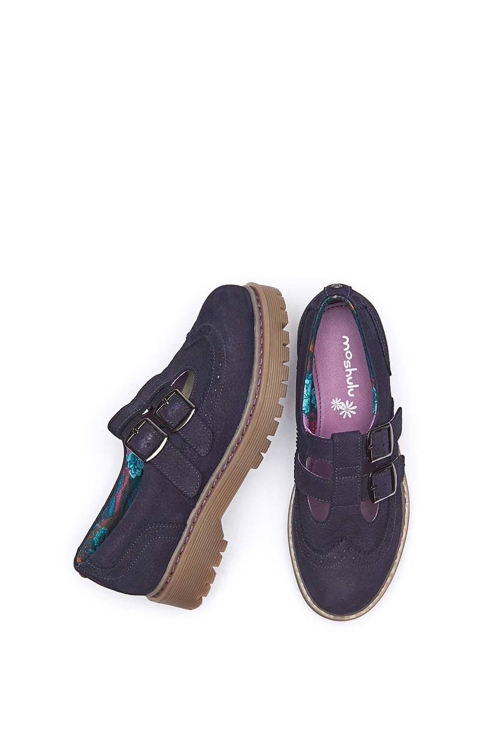 Moshulu Moshulu Women's 'Calthia' Chunky Nubuck Mary Jane Shoes in Indigo - 2