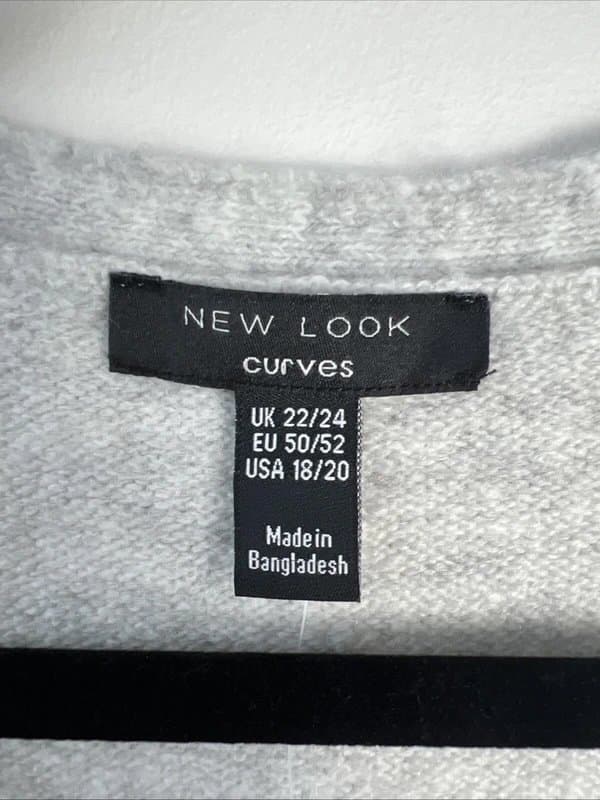 New Look New look curves - knit button top - size 22-24 - grey