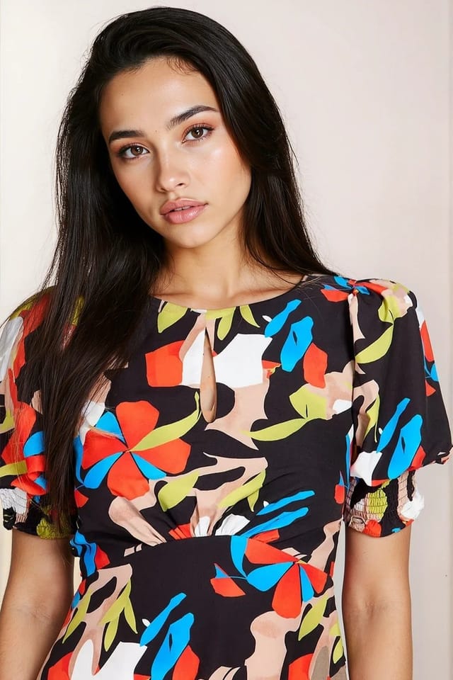 Little Mistress Little Mistress Women's Multi Printed Midaxi Dress - 3