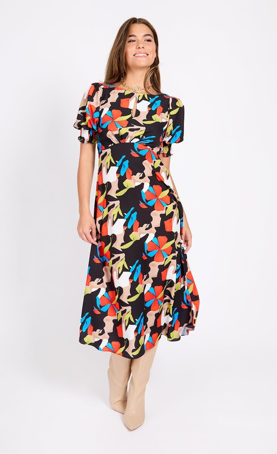 Little Mistress Little Mistress Women's Multi Printed Midaxi Dress - 4