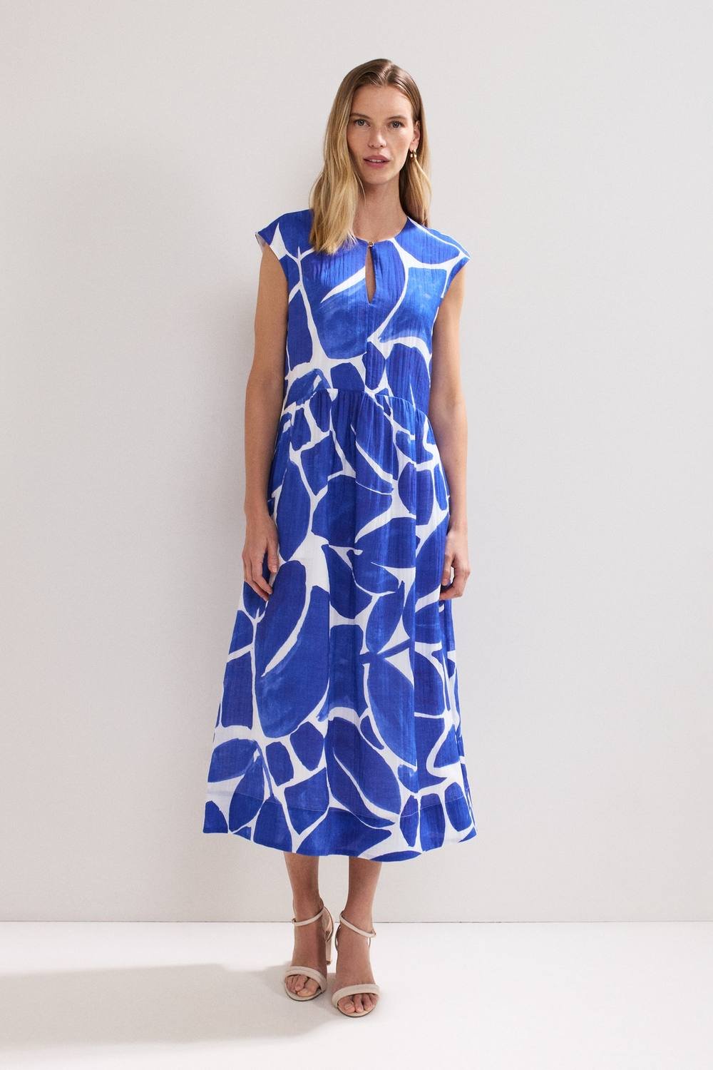 Phase Eight Phase Eight Women's Talah Keyhole Neck Midi Dress in Cobalt - 3