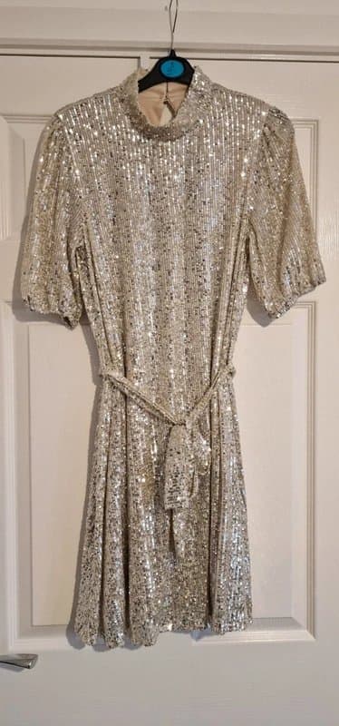 New Look Silver sequined dress