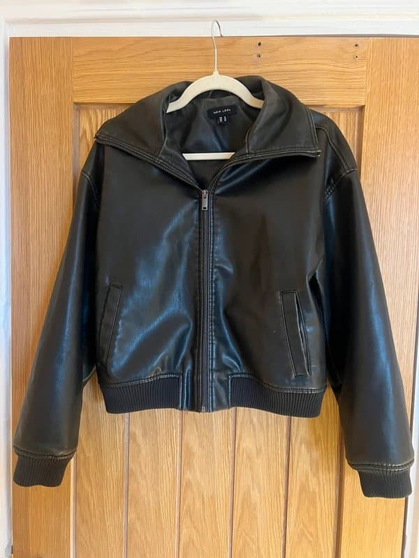 New Look Faux leather bomber jacket