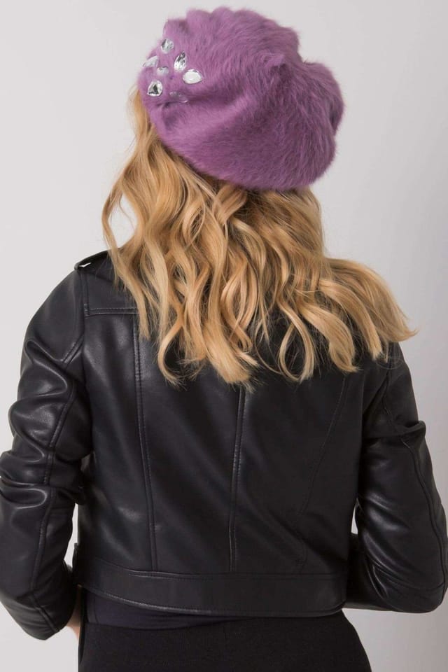 Love Lace Love Lace Women's Elegant Beret Hat Soft Wool Blend Fashion Cap for Everyday Wear in Violet - 2