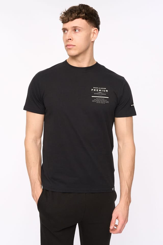 Duck&Cover Duck&Cover Men's Rayland 100% Cotton Soft-Touch Graphic T-Shirt in Black - 3