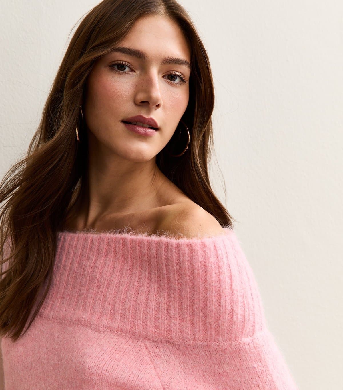 New Look New Look Bright Pink Off-Shoulder Jumper