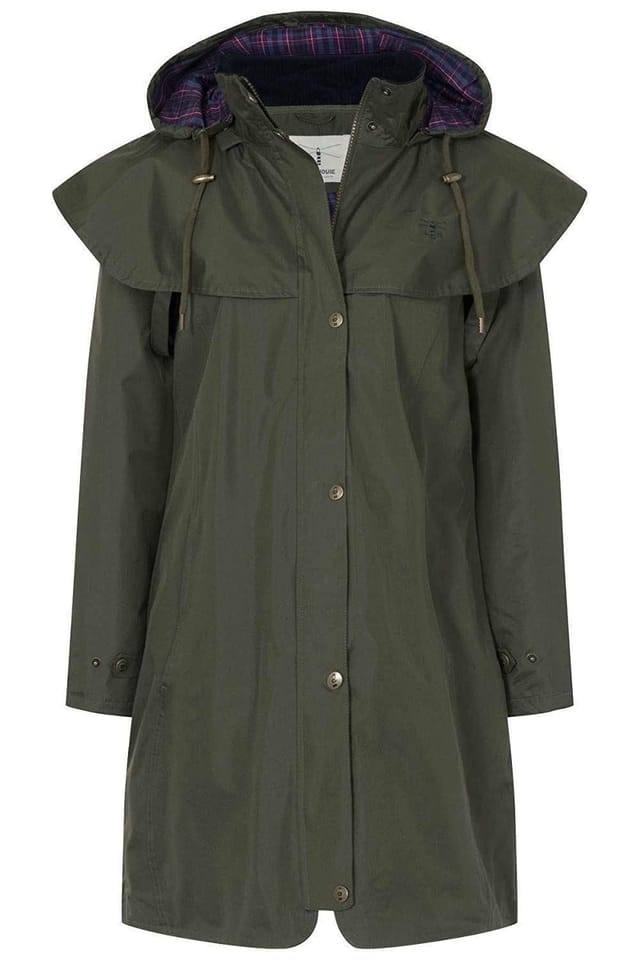 Lighthouse Clothing Lighthouse Clothing Women's Outrider 3/4 Length Waterproof Raincoat in Khaki - 2