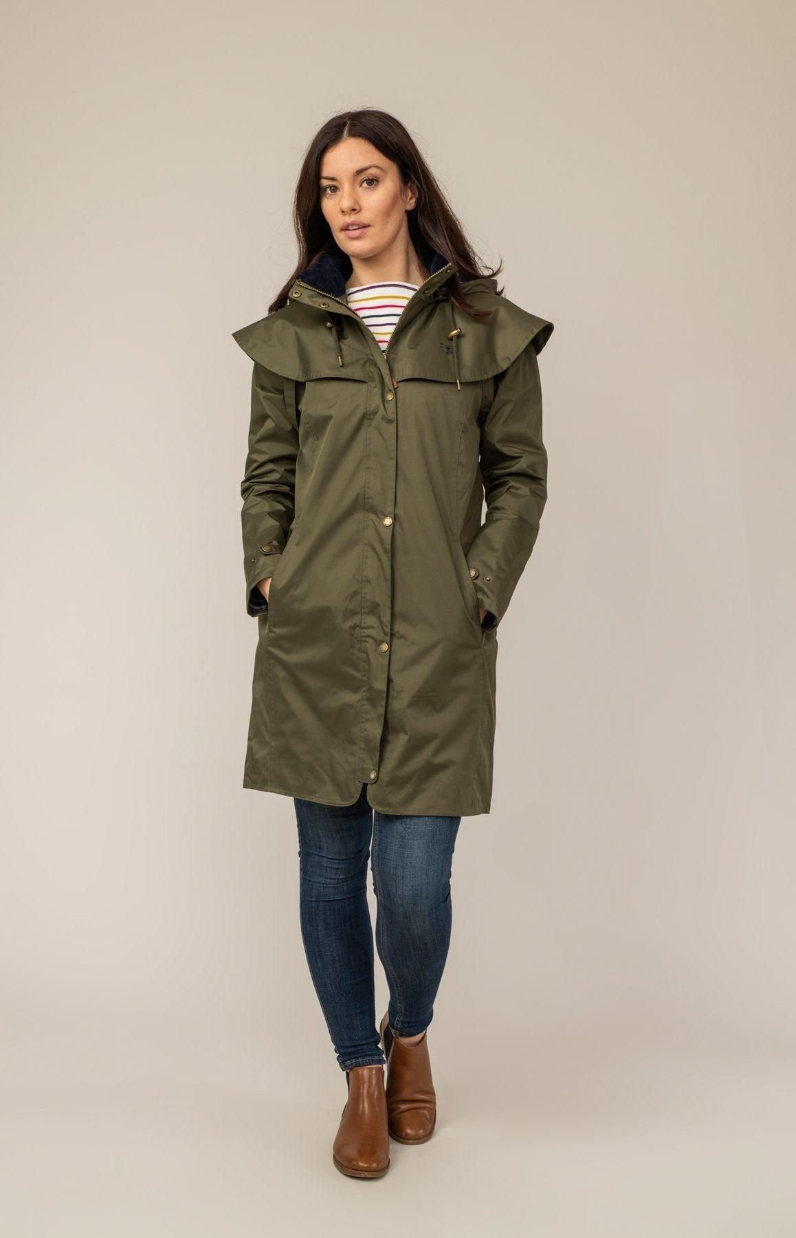 Lighthouse Clothing Lighthouse Clothing Women's Outrider 3/4 Length Waterproof Raincoat in Khaki - 4