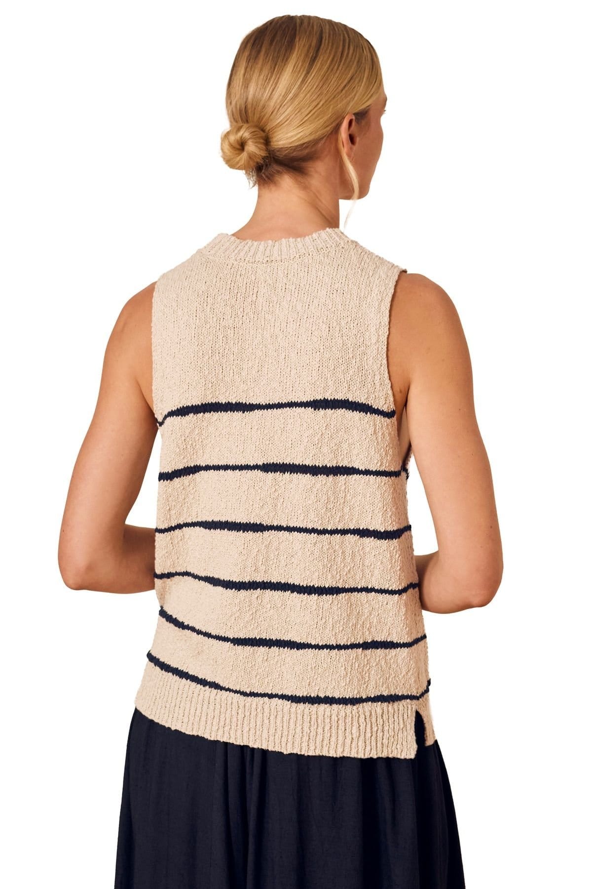 Celtic & Co Celtic & Co Women's Drop Stitch Knitted Vest Top in Ecru - 4