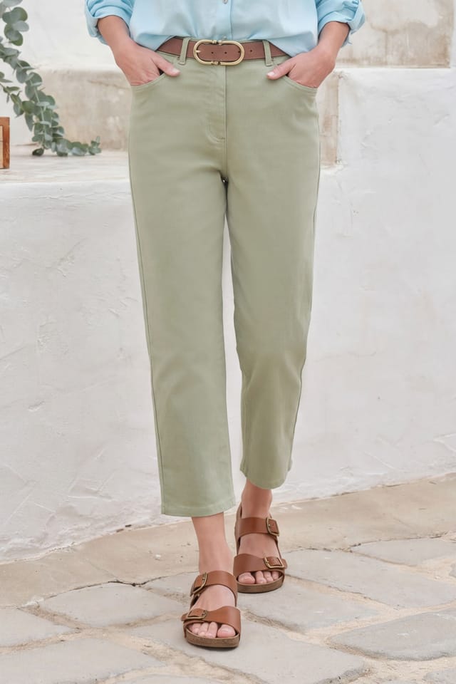 WoolOvers WoolOvers Women's Womens Cropped Jean in Green - 3