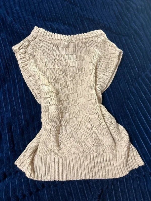 Shein Cream knitted preppy sweater vest 12 14