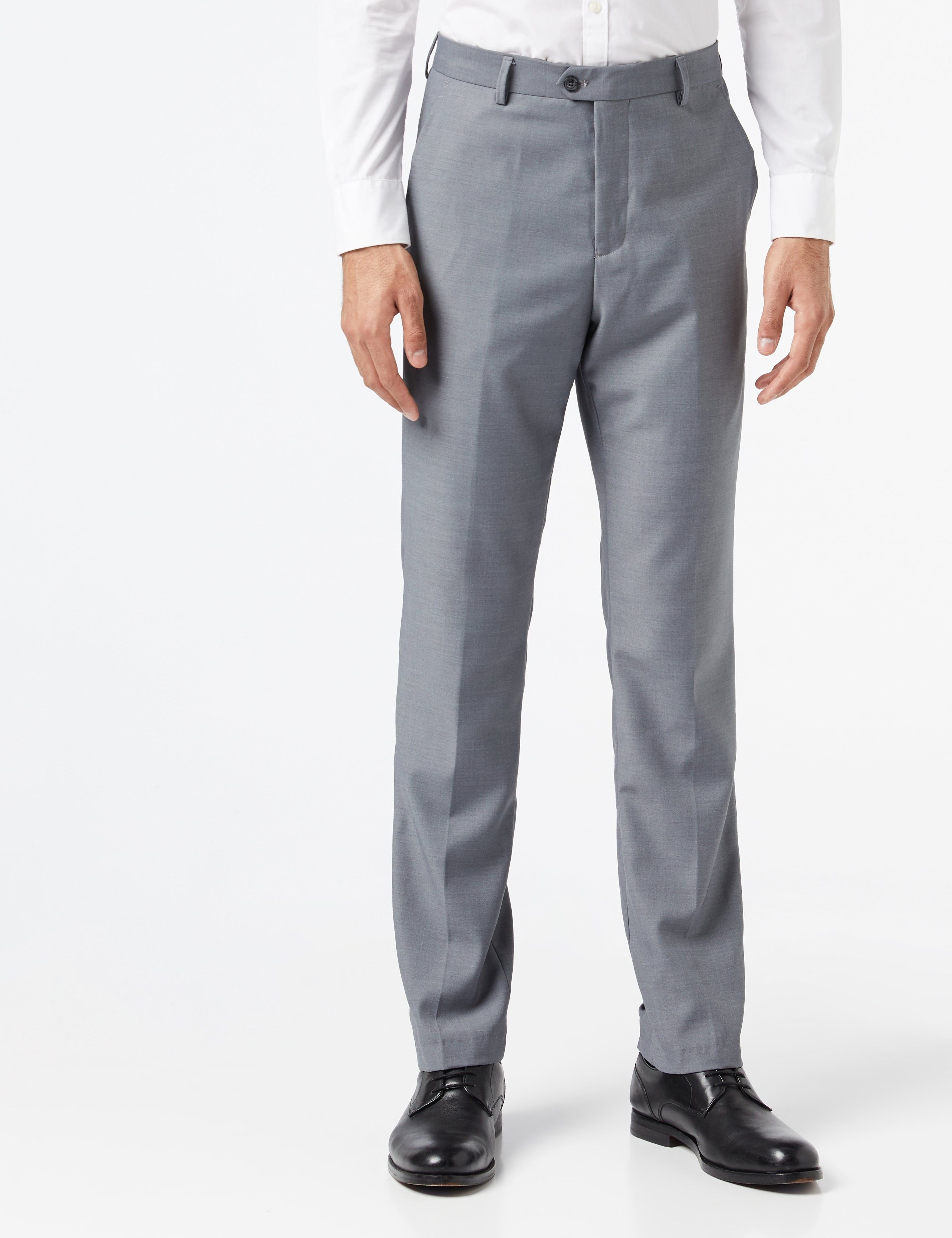 XPOSED XPOSED Men's JROSS Tailored Formal Suit Trousers in Grey - 4