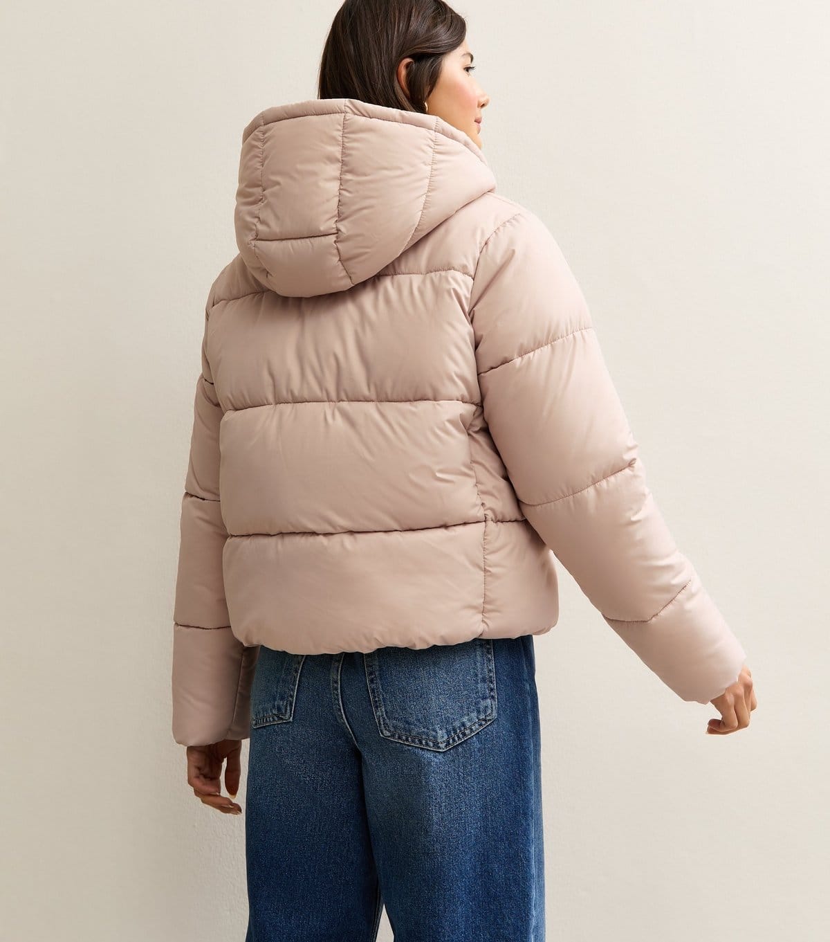 New Look Women's Light Pink Hooded Cropped Puffer Jacket New Look - 4