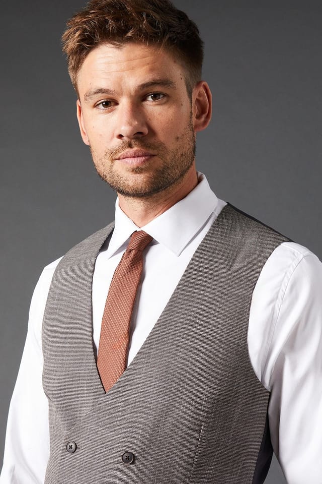 Burton Burton Men's Rust Textured Tie in Red - 2