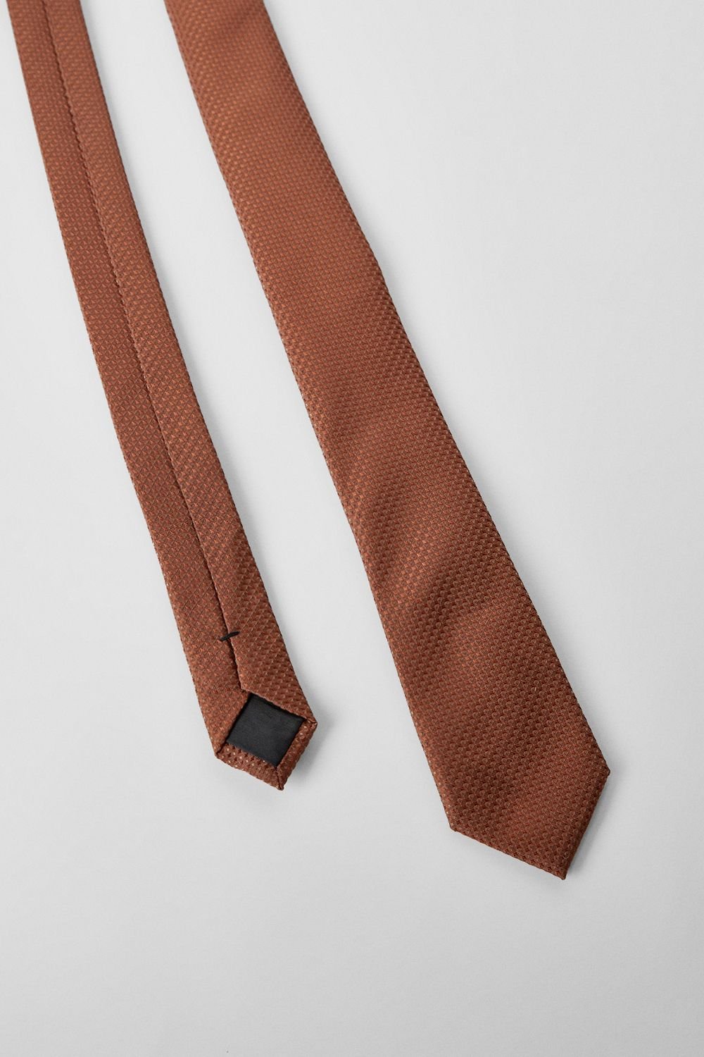 Burton Burton Men's Rust Textured Tie in Red - 3