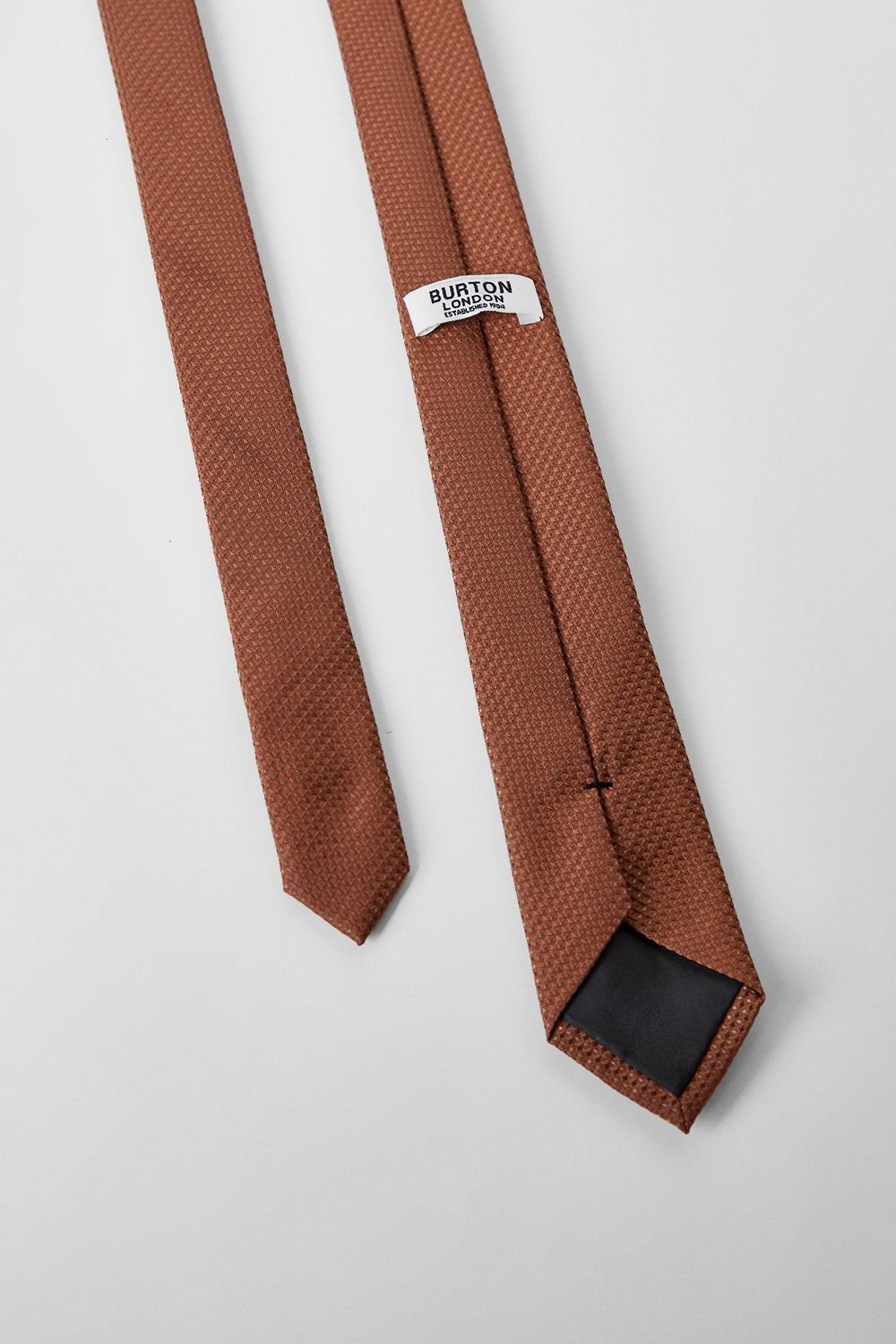 Burton Burton Men's Rust Textured Tie in Red - 4