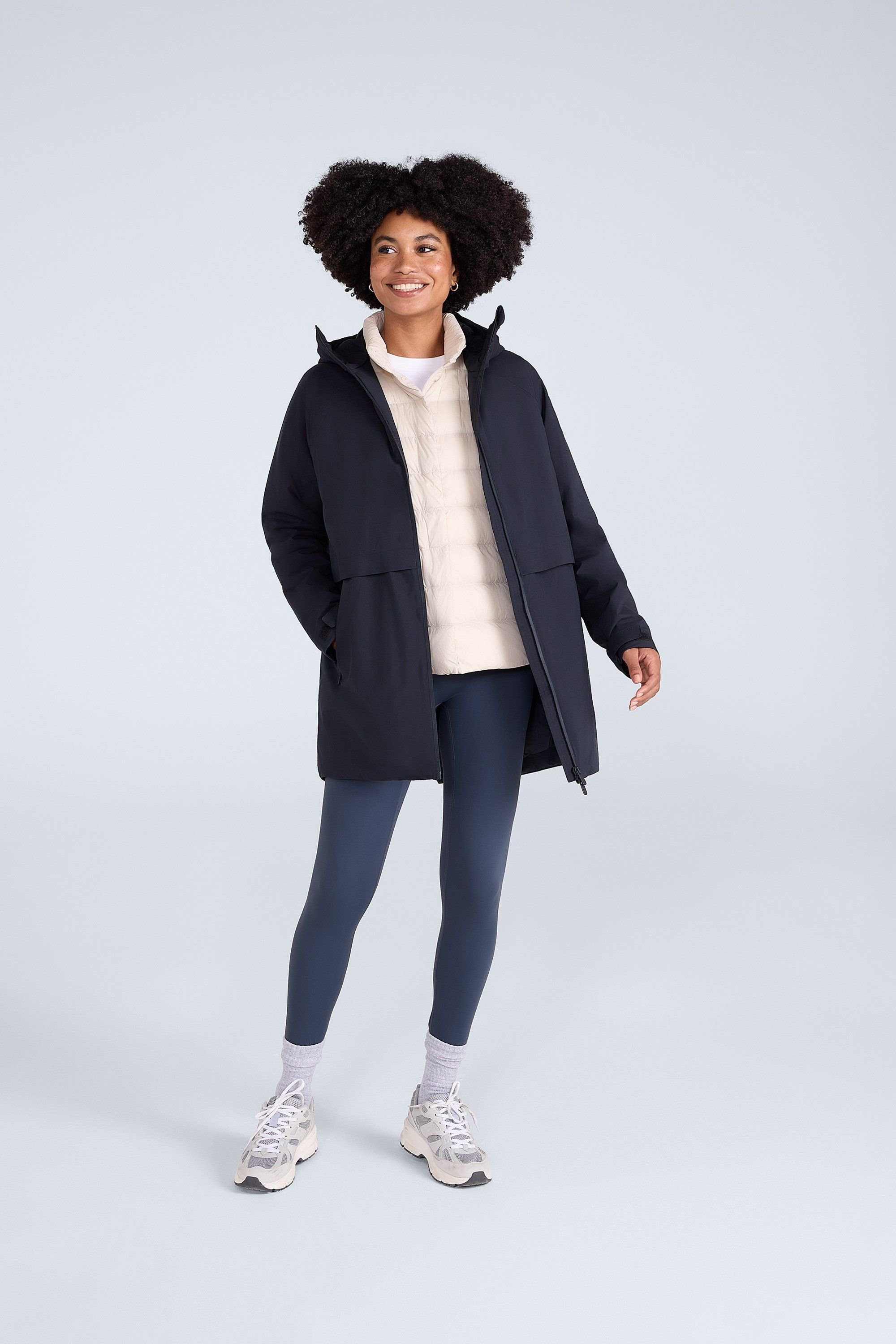 Animal Animal Women's 'Jackie' Waterproof Padded Adjustable Hood Full Zip Outdoor Jacket in Black - 2