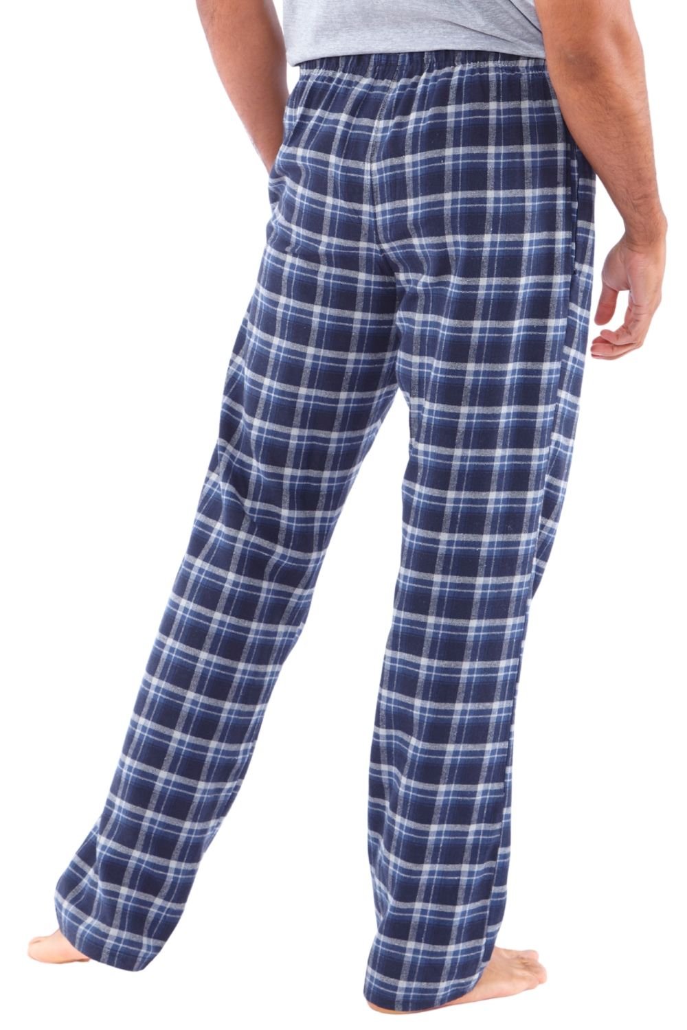 Just Essentials Just Essentials Men's Flannel Check Pyjama Trousers in Mid Blue - 3