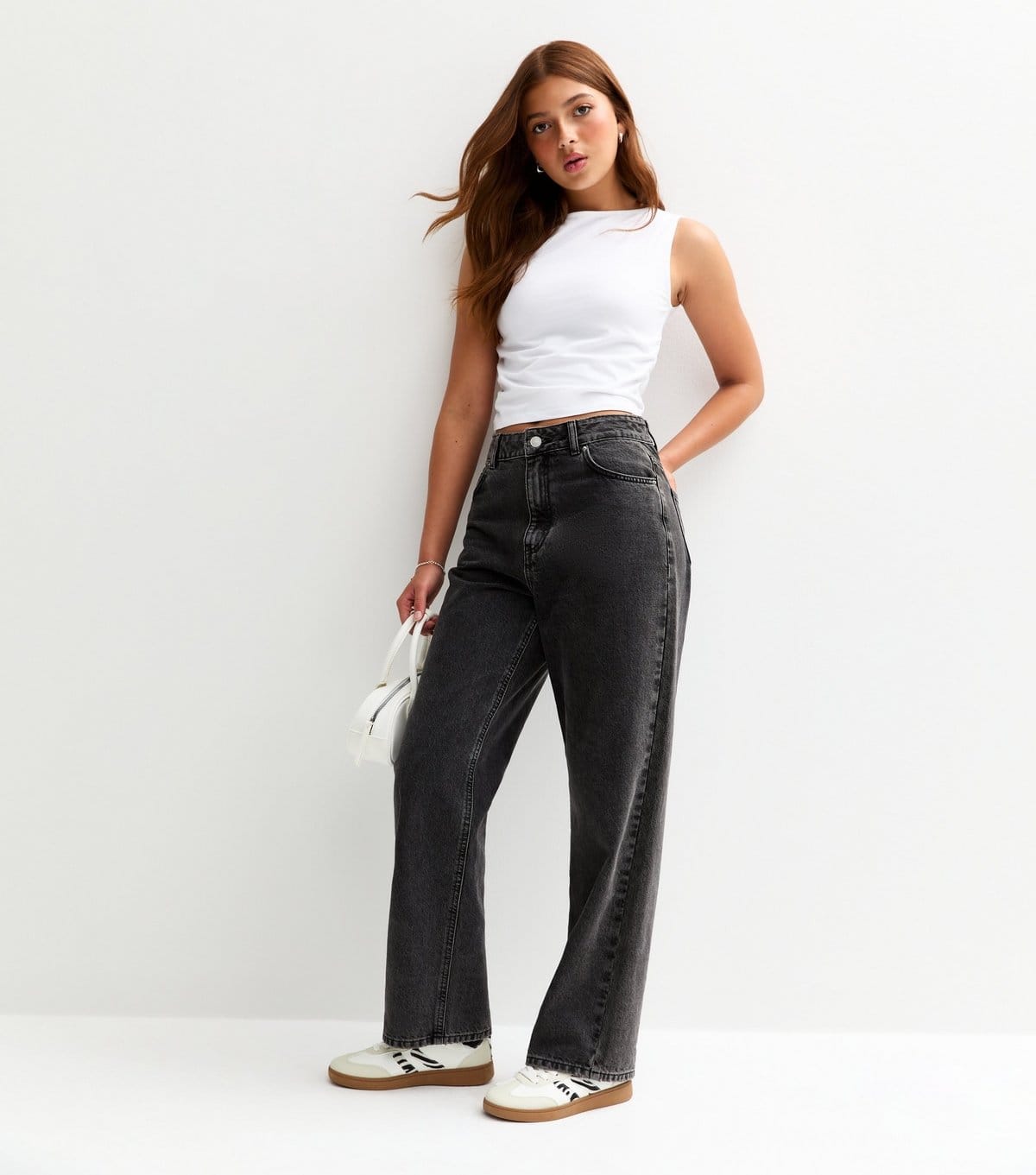 New Look Girls' White Cotton Ruched Slash Neck Vest New Look - 4