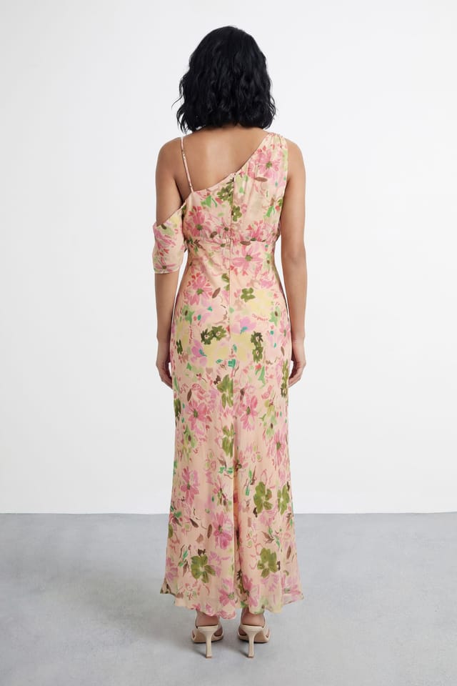 Warehouse Warehouse Women's Twist Bodice Off-Shoulder Floral Midi Dress - 3