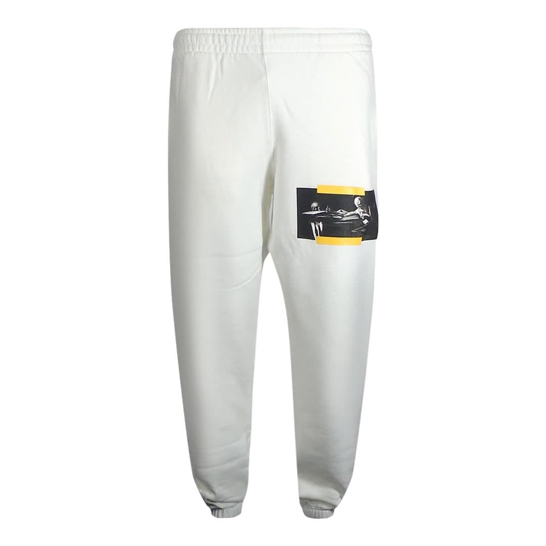 Off-White Off-White Men's Caravaggio Painting Shorten Logo White Sweatpants