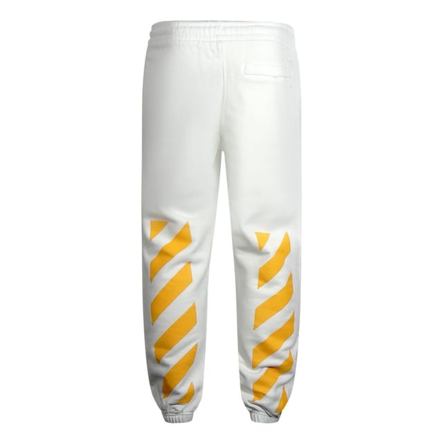 Off-White Off-White Men's Caravaggio Painting Shorten Logo White Sweatpants - 2